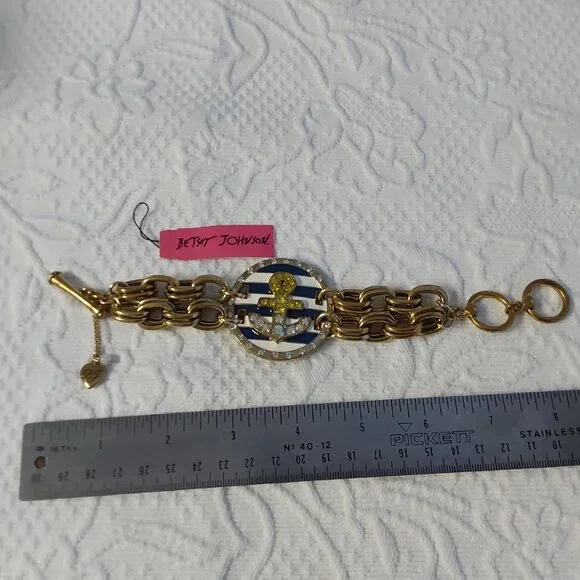 Betsey Johnson Rhinestone Anchor bracelet - Picture 2 of 4
